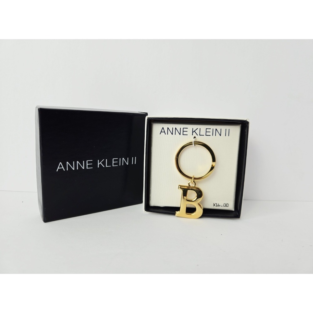 Vintage Anne Klein II Gold Tone Keychain‎  Letter B With Box